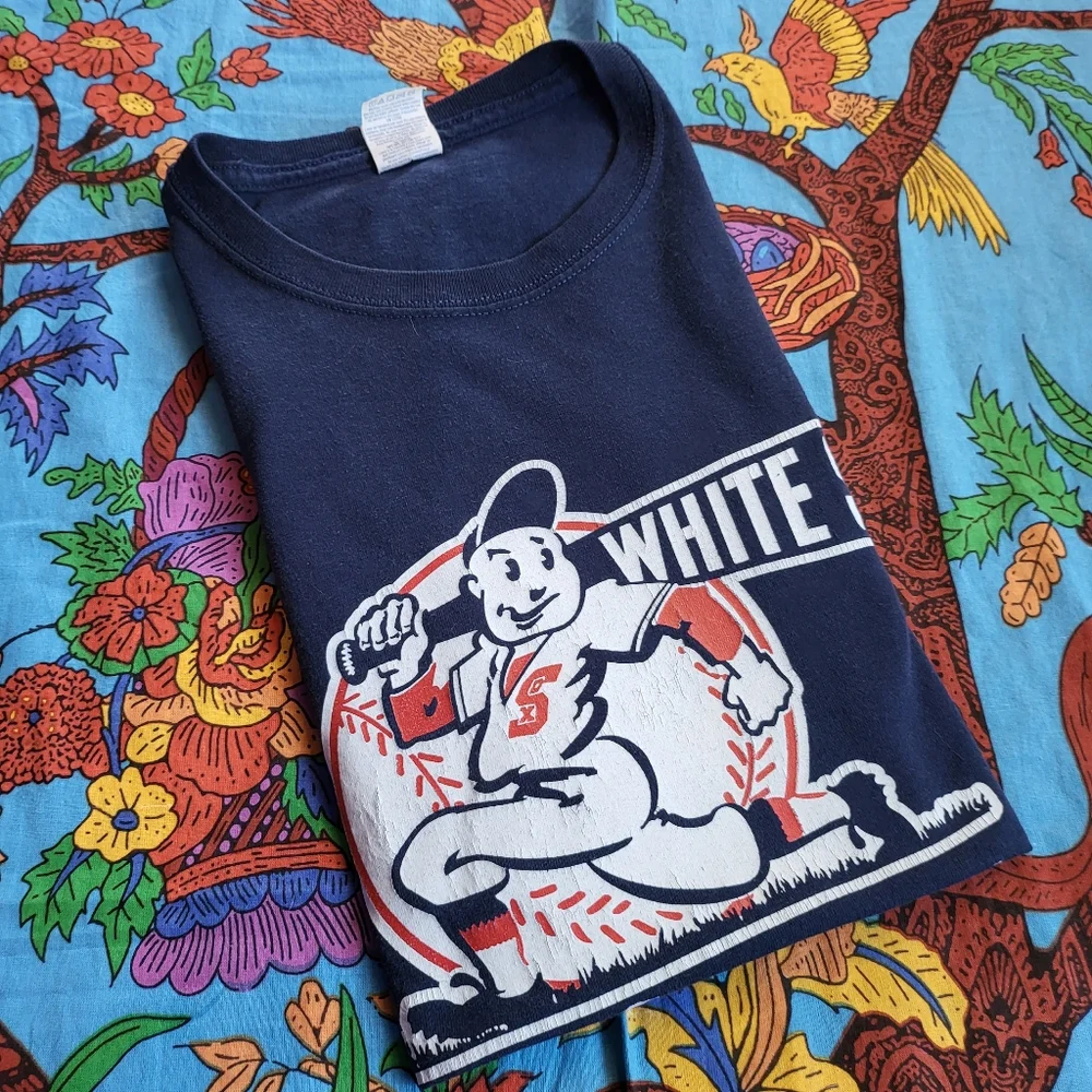 90s Jerzees Dri Power White Sox Graphic Tee - Picture 4 of 4